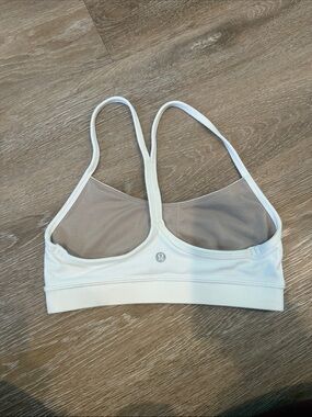 lululemon athletica White Racerback Sports Bra with Nude Lining